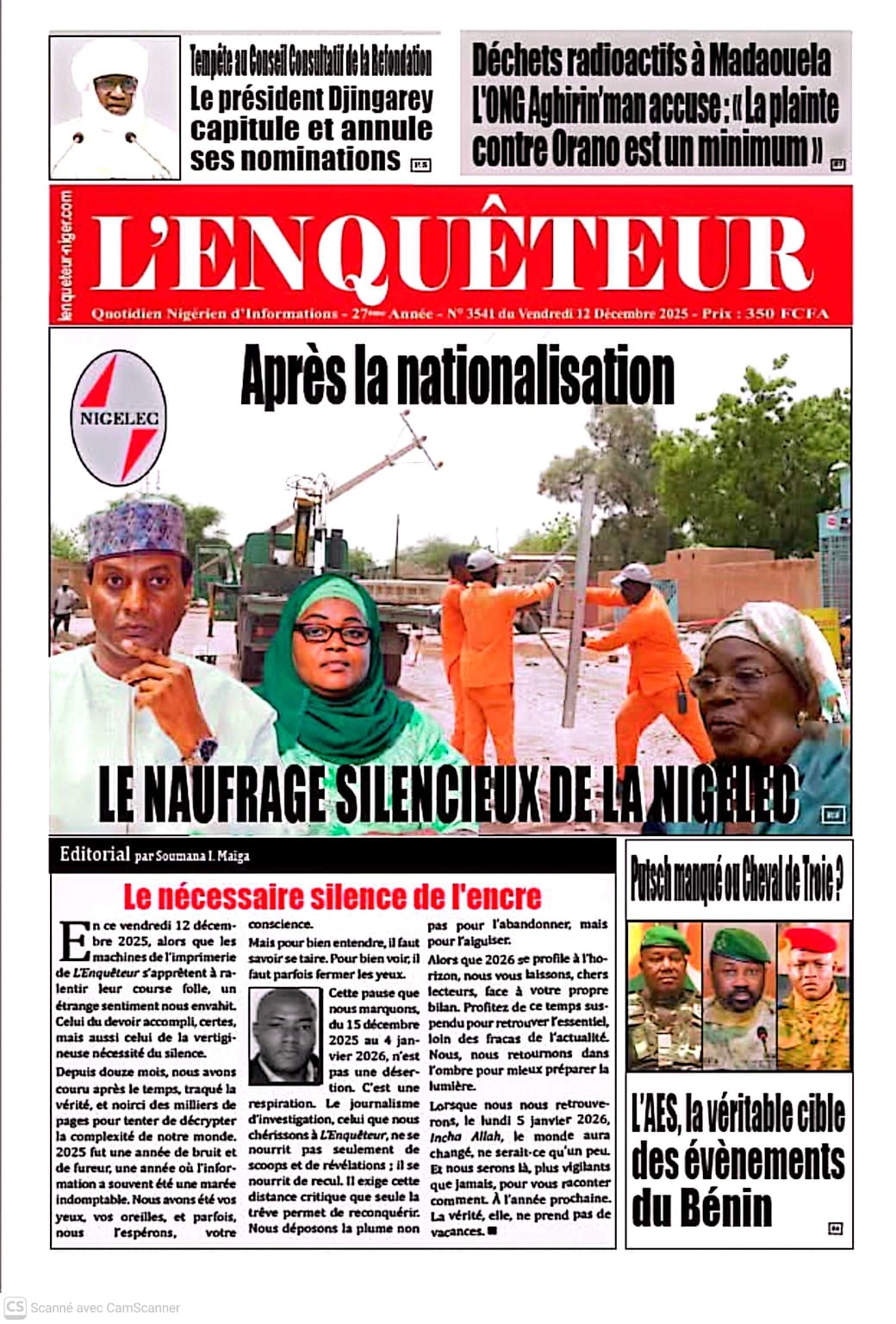 Tempête au Conseil Consultatif de la Refondation