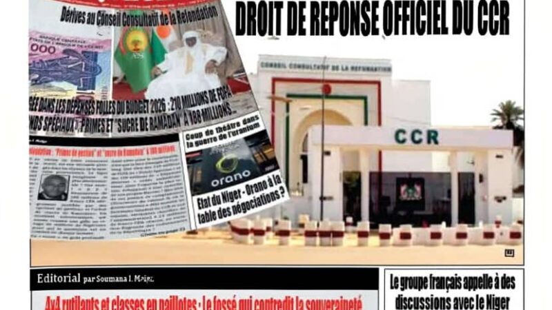 Note De La Rédaction (NDLR) de L’Enquêteur sur le Droit de Réponse Officiel du CCR : Pour la clarté du débat et le succès de la Refondation